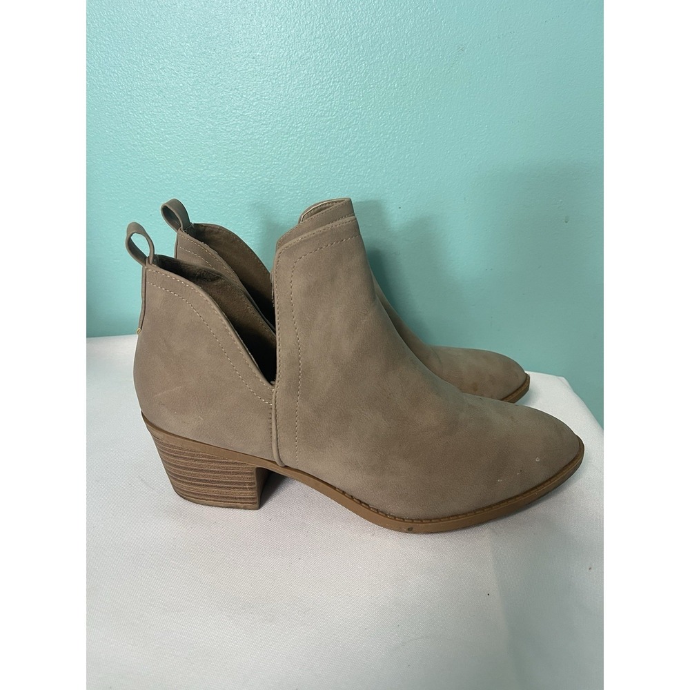 Top Moda Women's Shoes Side Zip Beige Size 10